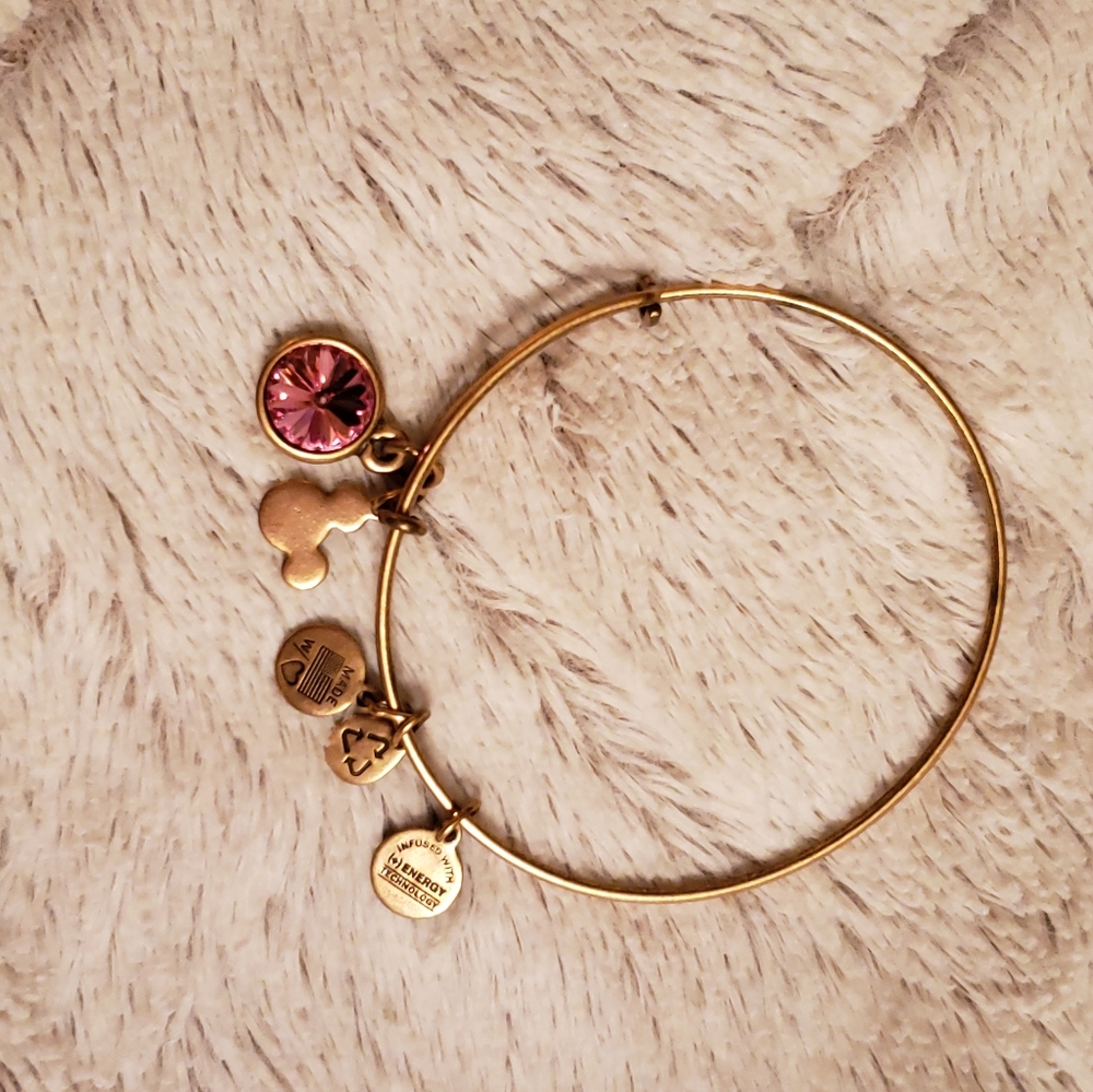Alex & Ani Disney Bracelet, Gold/Brass with Pink